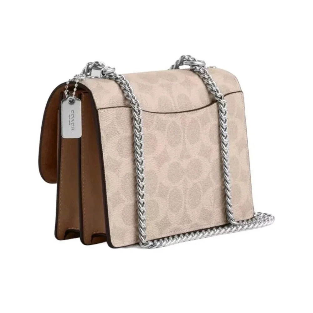 COACH KLARE Mini Crossbody Bag In Signature Canvas Sand/Taupe
